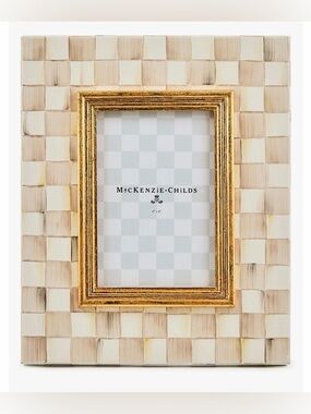 MacKenzie-Childs Mocha Check Enameled Steel 4 x 6-Inch Picture Frame